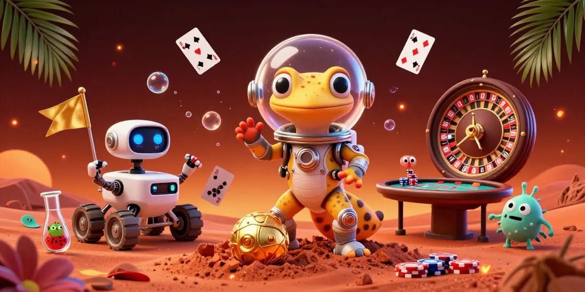 Join the adventure with the Martian gecko as he unveils the exciting kèo nhà cái hôm nay in a cosmic casino!