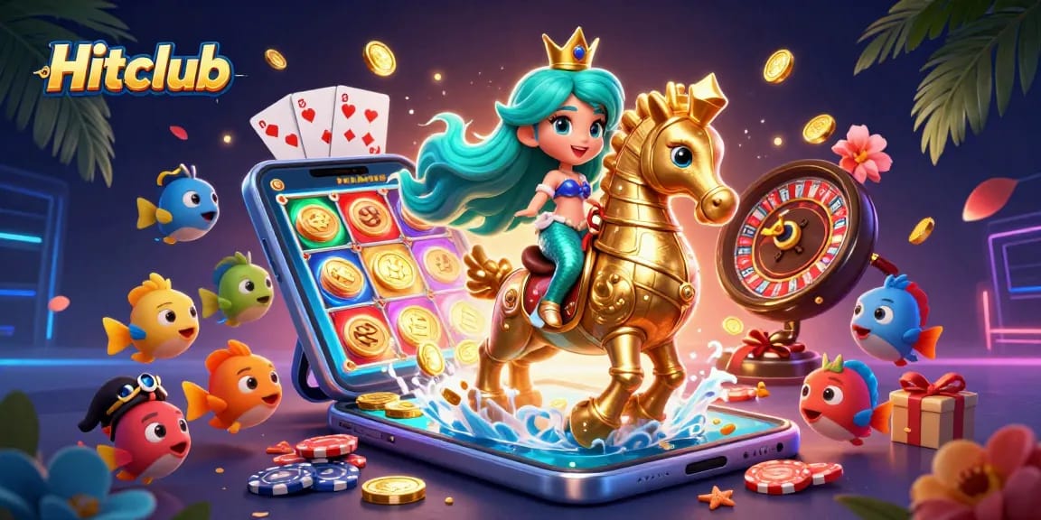 Hitclub offers an exciting gaming experience with vibrant characters and dynamic casino elements.