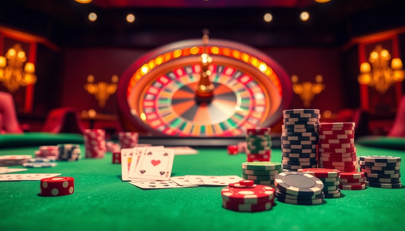 Experience high-stakes excitement at https://win88.cfd/ with a luxurious casino scene featuring vibrant tables and thrilling games.