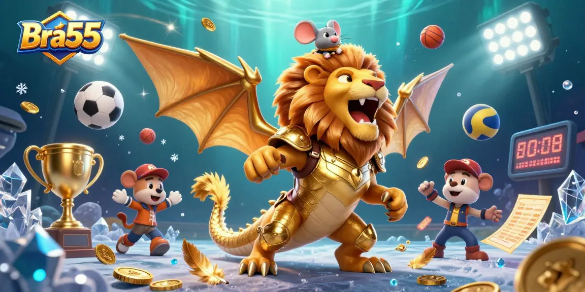 Experience the thrill at Bra55 Casino with dynamic sports betting elements in an immersive 3D scene.