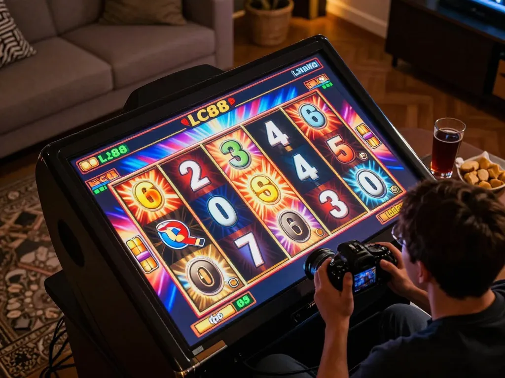 Engaging gameplay on lc88 app showing vibrant slot animations and player excitement