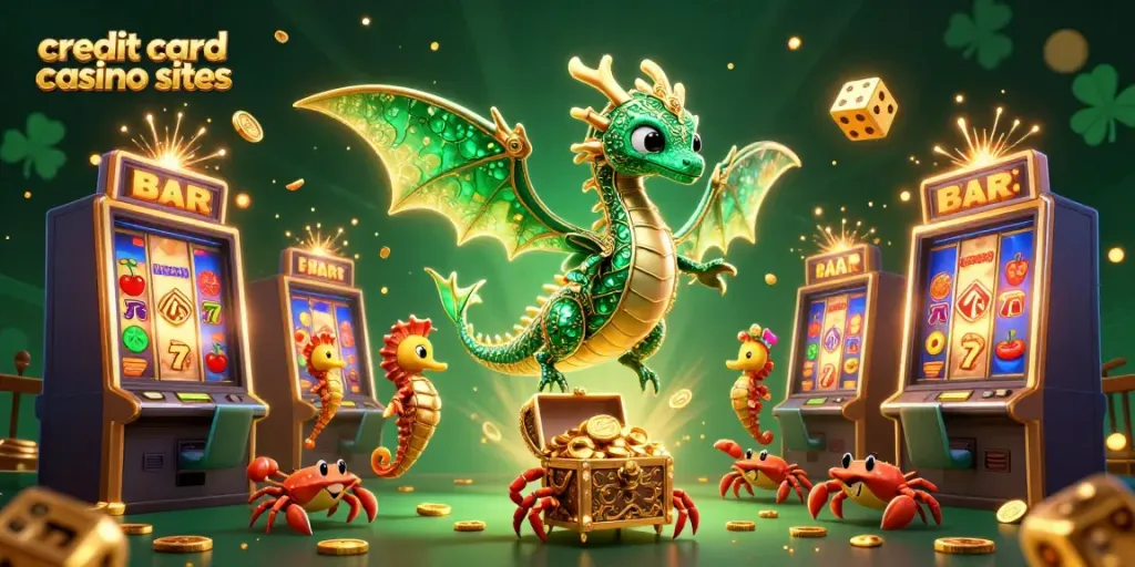 Experience the thrill of credit card casino sites with vibrant 3D elements and lively symbols exploding.