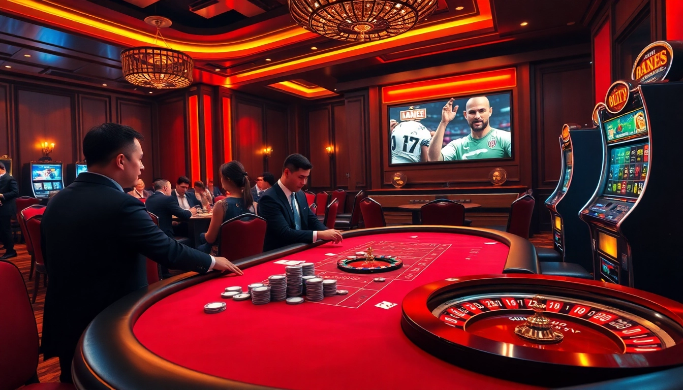 lương sơn tv displays thrilling live sports in a glamorous casino setting with poker action.
