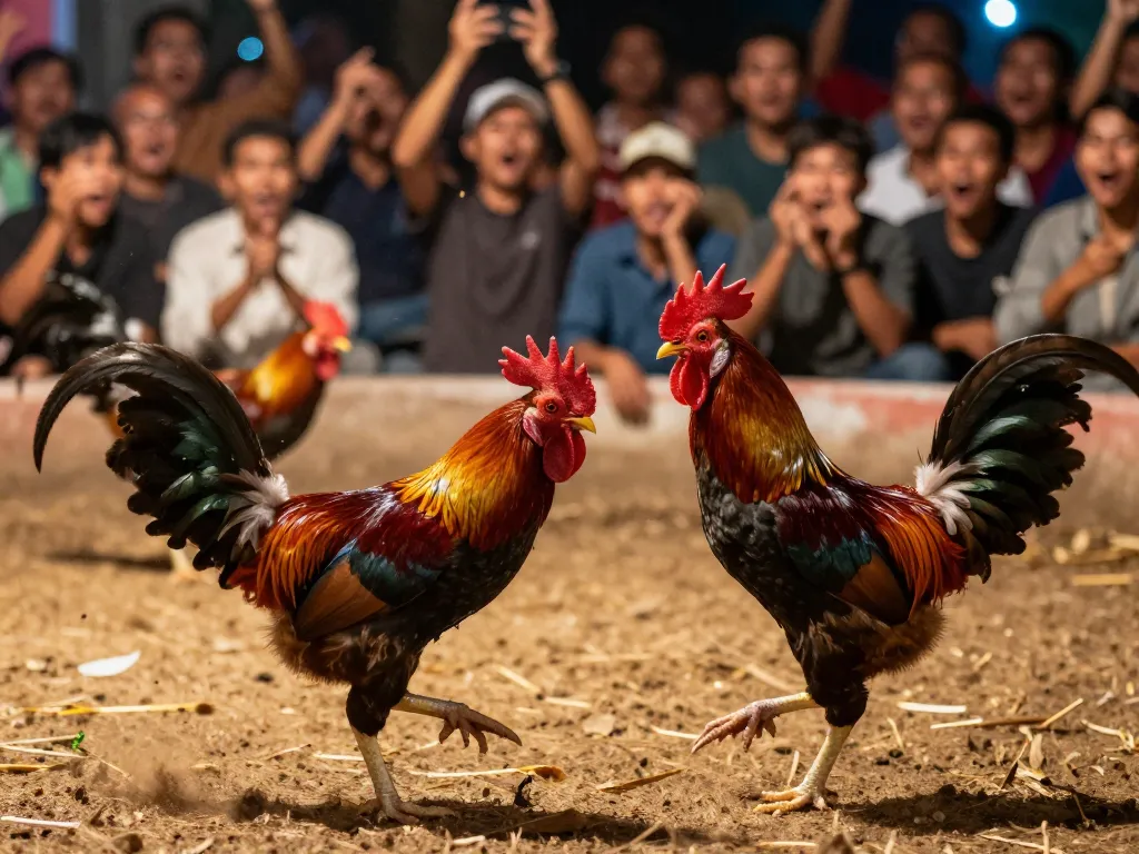 Experience the thrill of đá gà mb66 with vibrant action and passionate spectators cheering on the roosters.