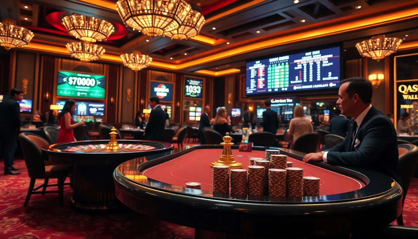 iq88 racing poker players engaged in a thrilling game at an upscale casino.