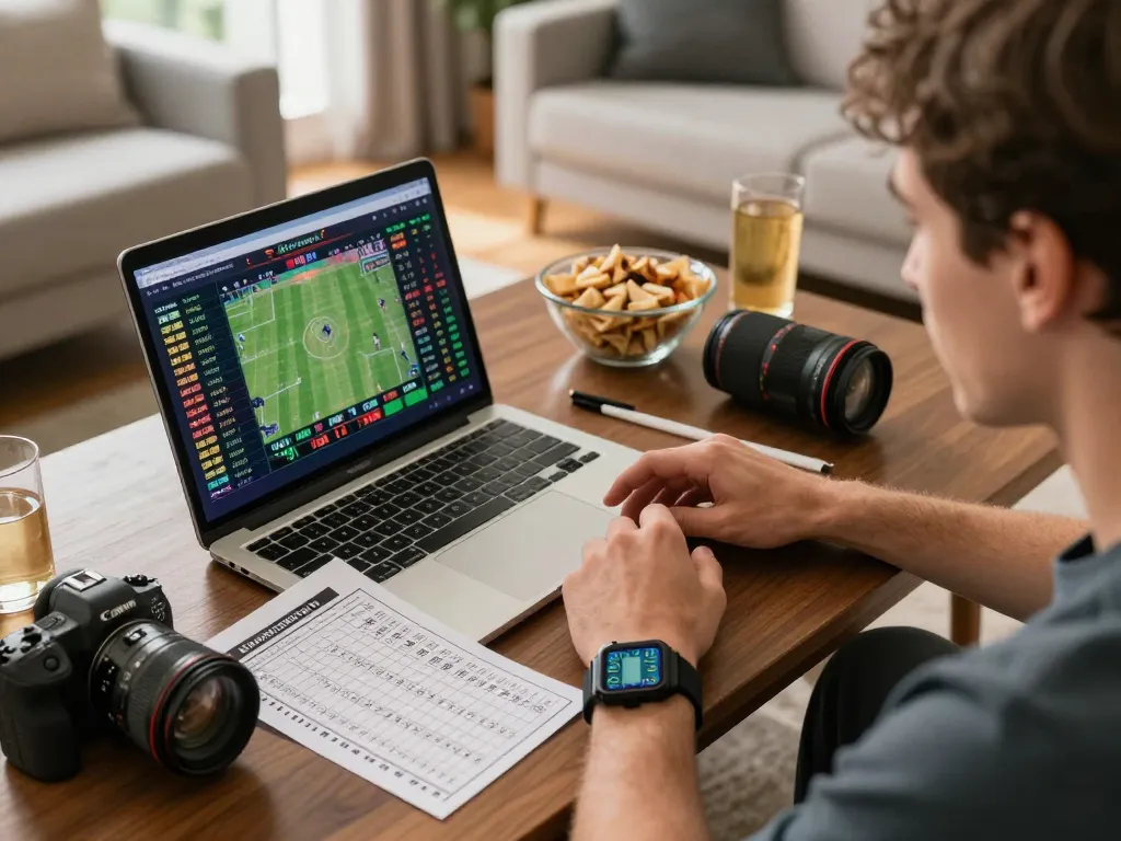 Lu88 betting experience with a player analyzing odds during a sports betting session at home