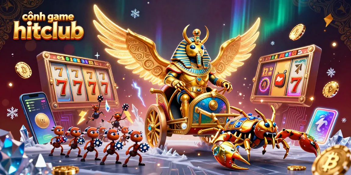 Experience thrilling gaming action at cổng game hitclub with vibrant 3D casino illustrations and dynamic characters.