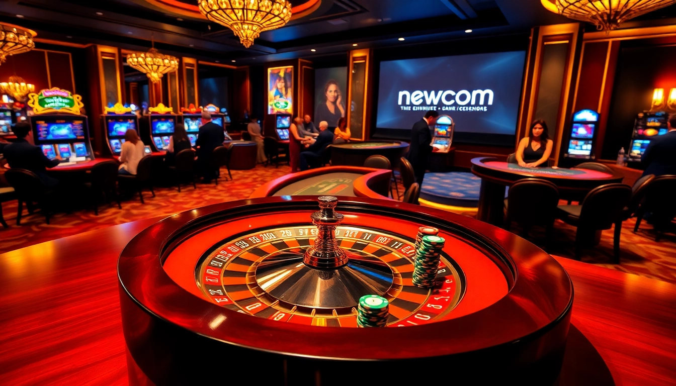 Experience the thrill of gaming at new88.com with poker chips and roulette wheels.