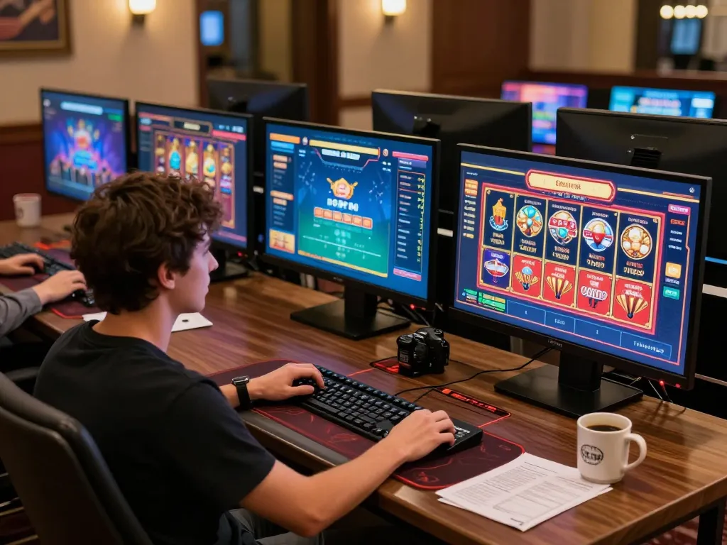 Engaged player strategizing in online poker game on 11win while enjoying a cozy home atmosphere