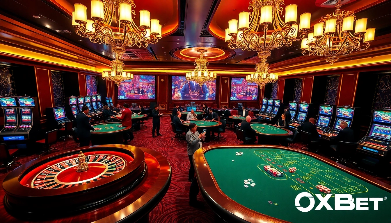 Experience the excitement of OXBET casino games with vibrant tables and thrilling bets.