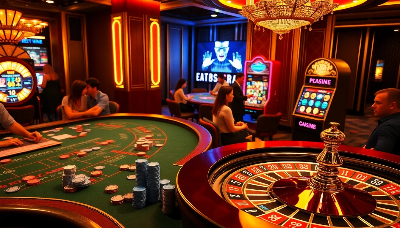 S8 players enjoying high-stakes blackjack and roulette at a vibrant casino table.