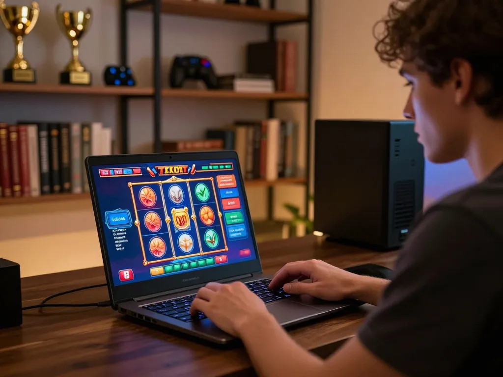 Engage with thrilling slot games on https://ta88.nl/ from a cozy home setup with modern decor.