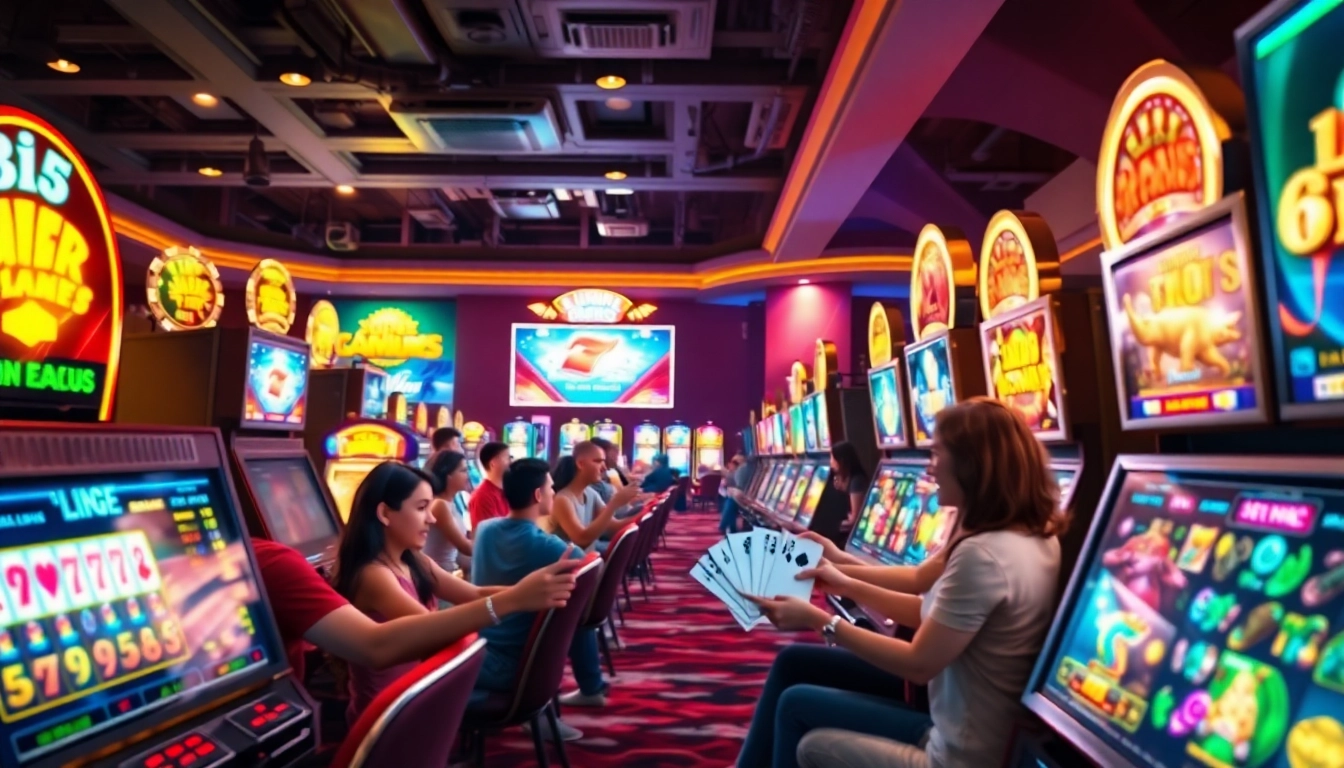 Engaging gameplay scene at https://sunwin5.com/ featuring vibrant card games and slot machines.