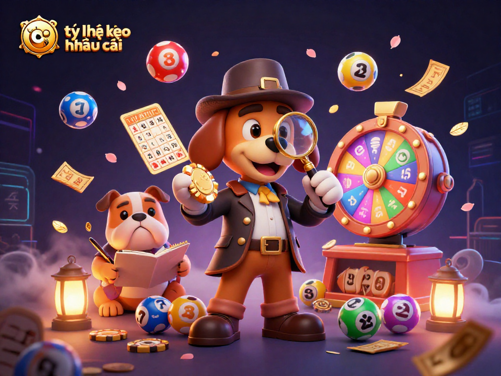 Engage with tỷ lệ kèo nhà cái while detectives uncover treasure clues in a vibrant casino scene.