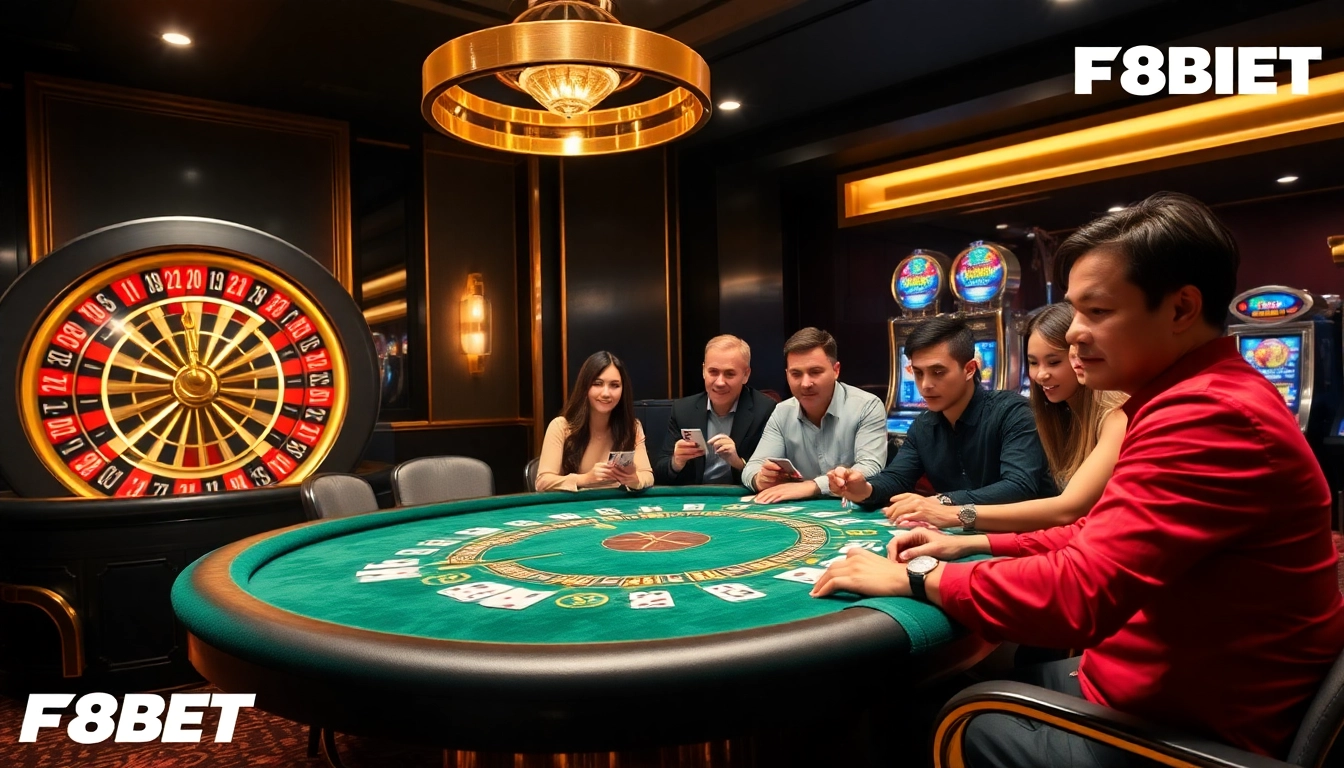 Experience the excitement of F8BET's high-stakes poker and roulette action with thrilling gameplay.