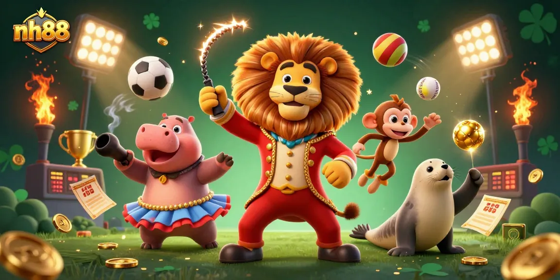 Experience thrilling gameplay at nh88 with a vibrant circus theme featuring lively characters and interactive betting elements.