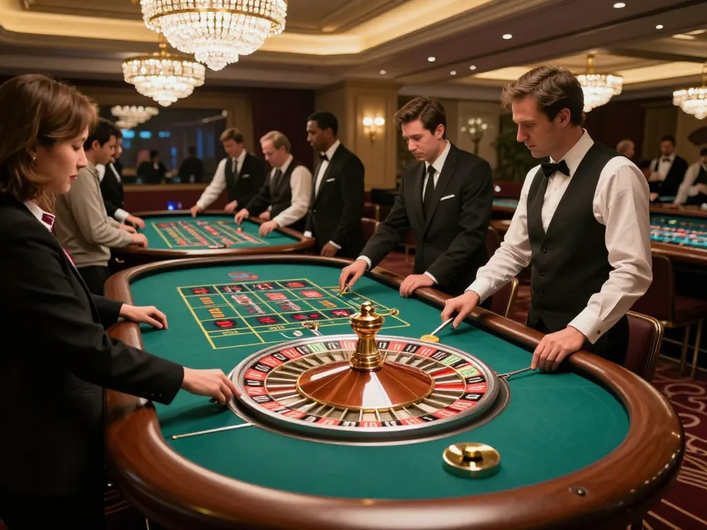 Experience excitement at vt88 with players engaged at a high-stakes roulette table.