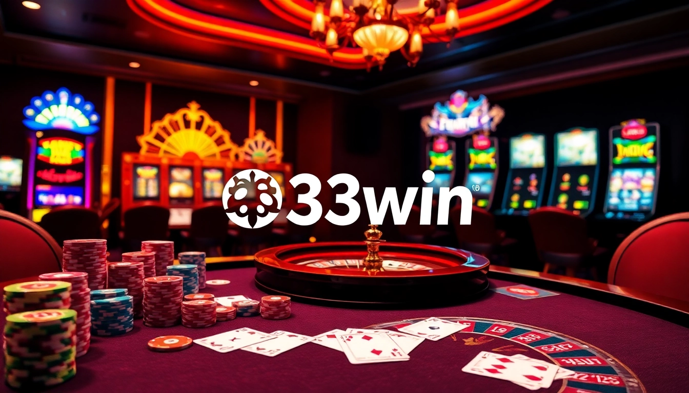 Engage with 33win’s thrilling online casino experience featuring vibrant gambling tables and rich game visuals.