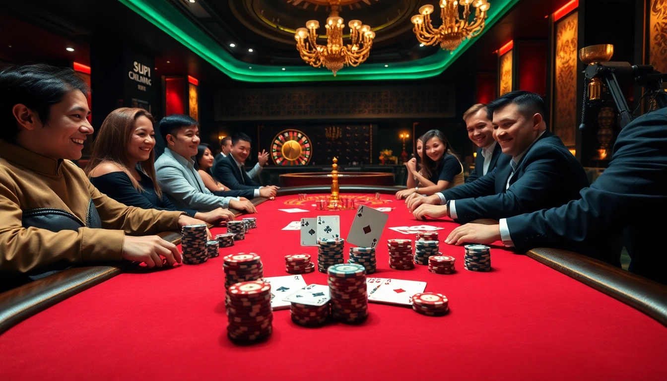 Players engaged in a thrilling poker game at https://3win.city/, showcasing luxurious chips and winning cards.