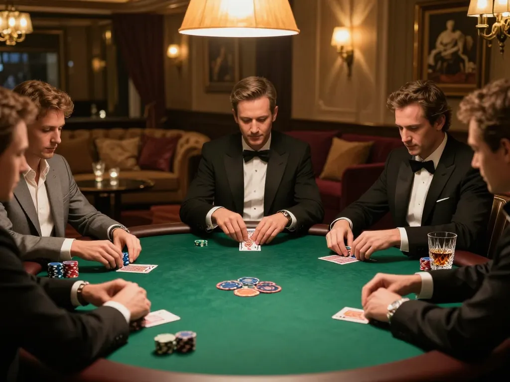 Players enjoying a tense moment at c168 poker table in a luxurious private club setting