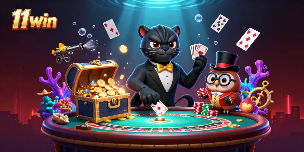 Experience thrilling casino action with 11 win amidst vibrant characters and game elements