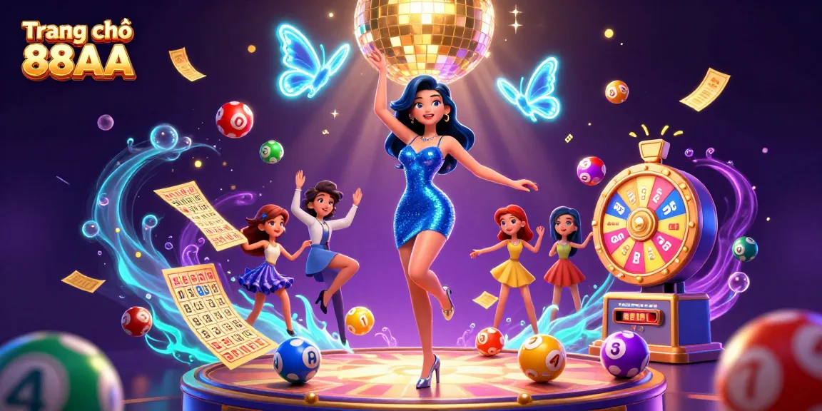 Engage in fortune with Trang chủ 88AA's vibrant lottery scene showcasing animated excitement and dynamic elements.