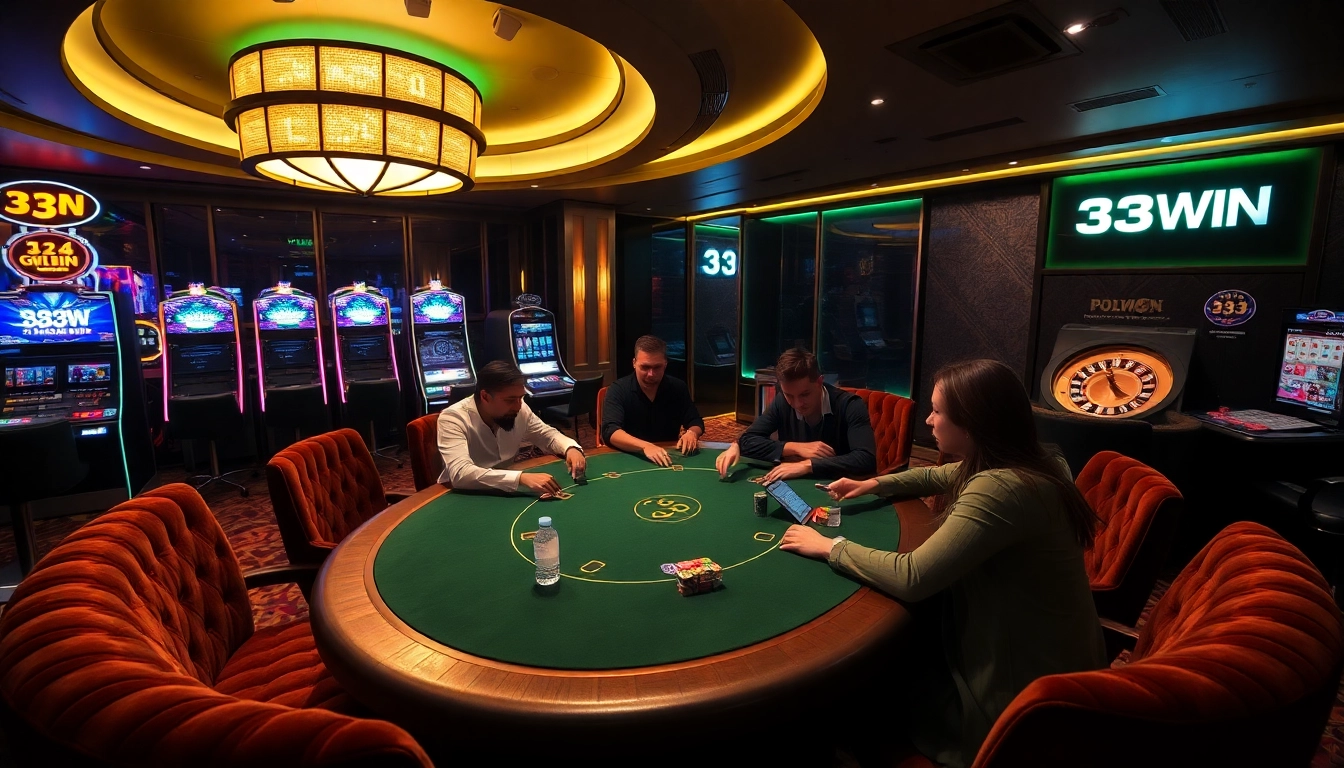 Experience the thrill of winning at 33WIN's luxurious casino games with poker and roulette.