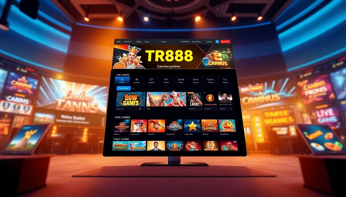 Explore TR88 GG's engaging online gaming platform interface with vibrant colors and user-friendly design.