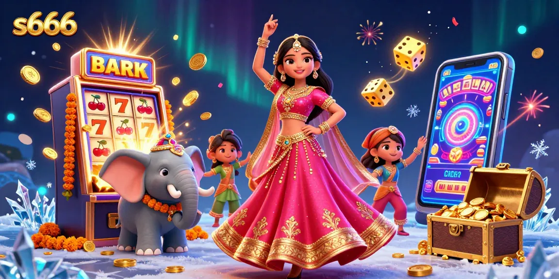 Spin and win at s666 casino with vibrant characters, slot machines, and dazzling gold coins.