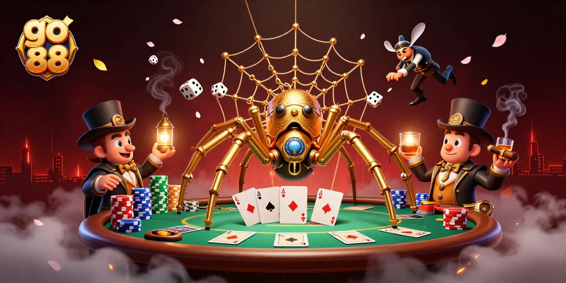 Engage with go 88 in a rich casino scene featuring steampunk elements and dynamic gaming action.