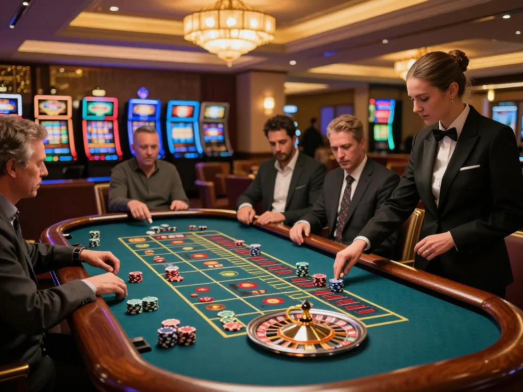 Players engaging in roulette action at a glamorous casino while enjoying 789wim thrills