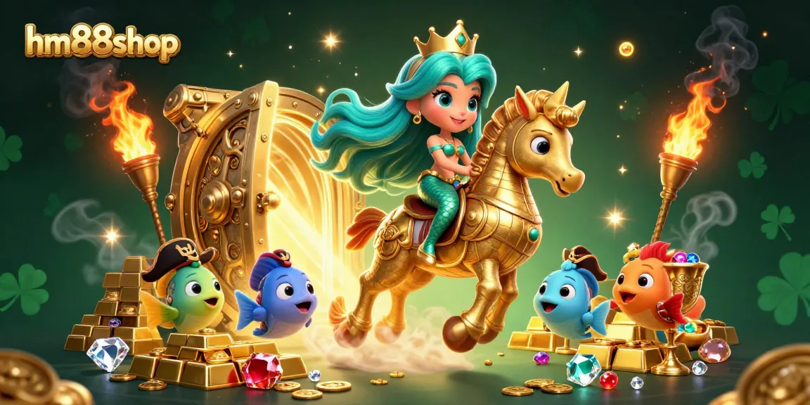 Experience the thrill of gaming with hm88shop featuring vivid casino characters and treasures.