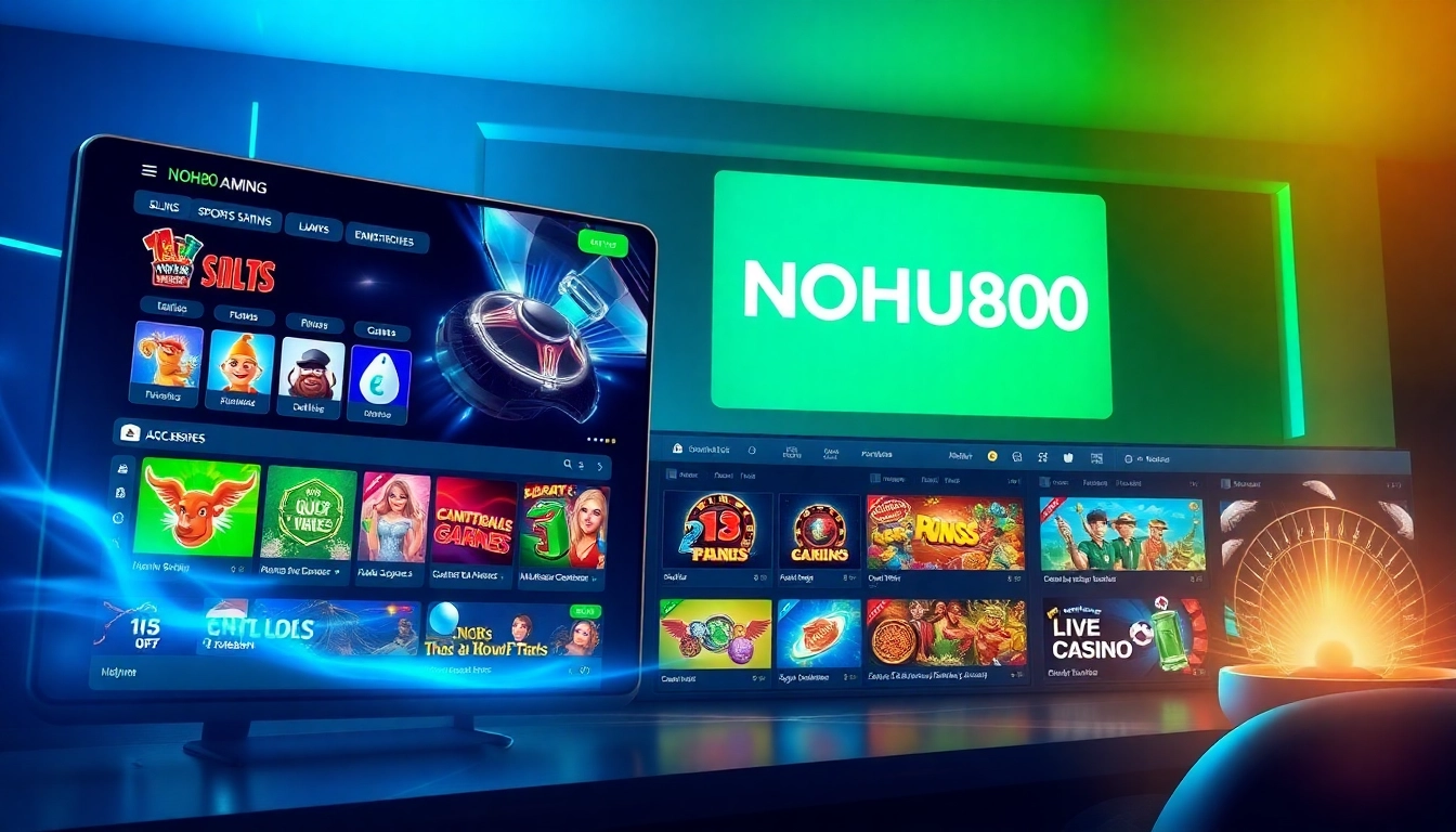 Experience the excitement of online gaming with NOHU90's vibrant interface featuring casino and sports betting.