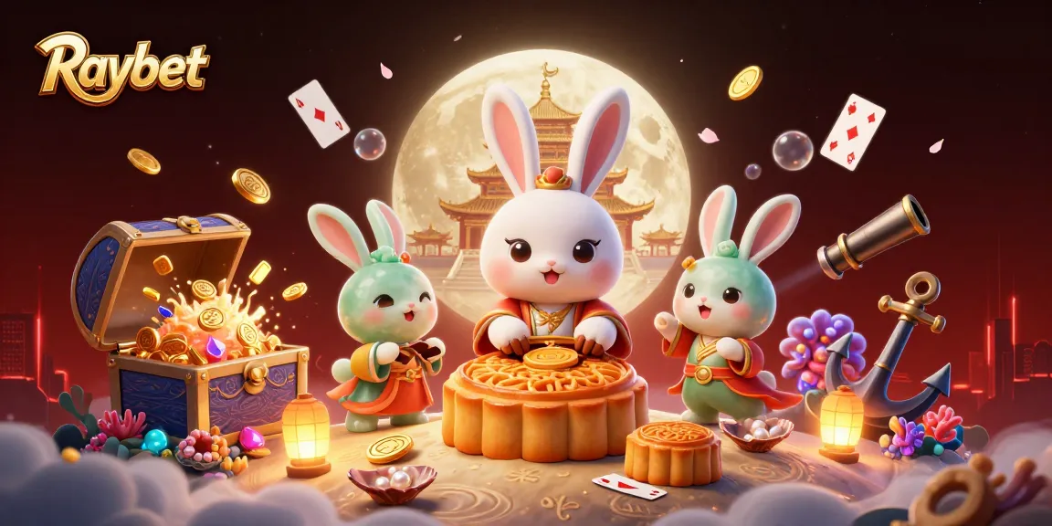 Engage with Raybet's dynamic casino gameplay featuring exciting moon rabbit themes and sparkly treasures.