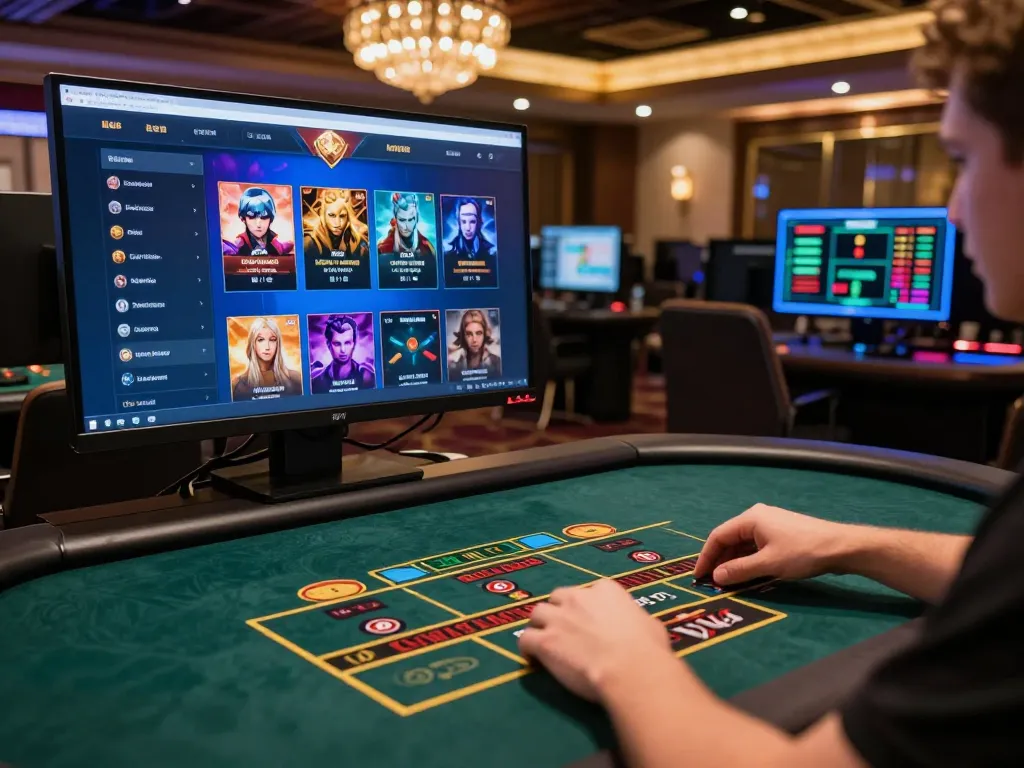 Engaging online casino gameplay at vvvwin, showcasing a player strategically placing bets in a vibrant digital environment