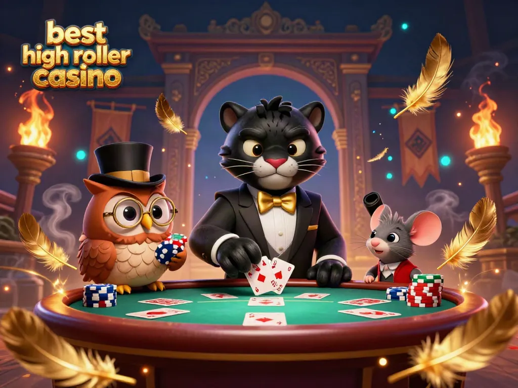 Experience the thrill at the best high roller casino with a stylish black panther dealer and friends.