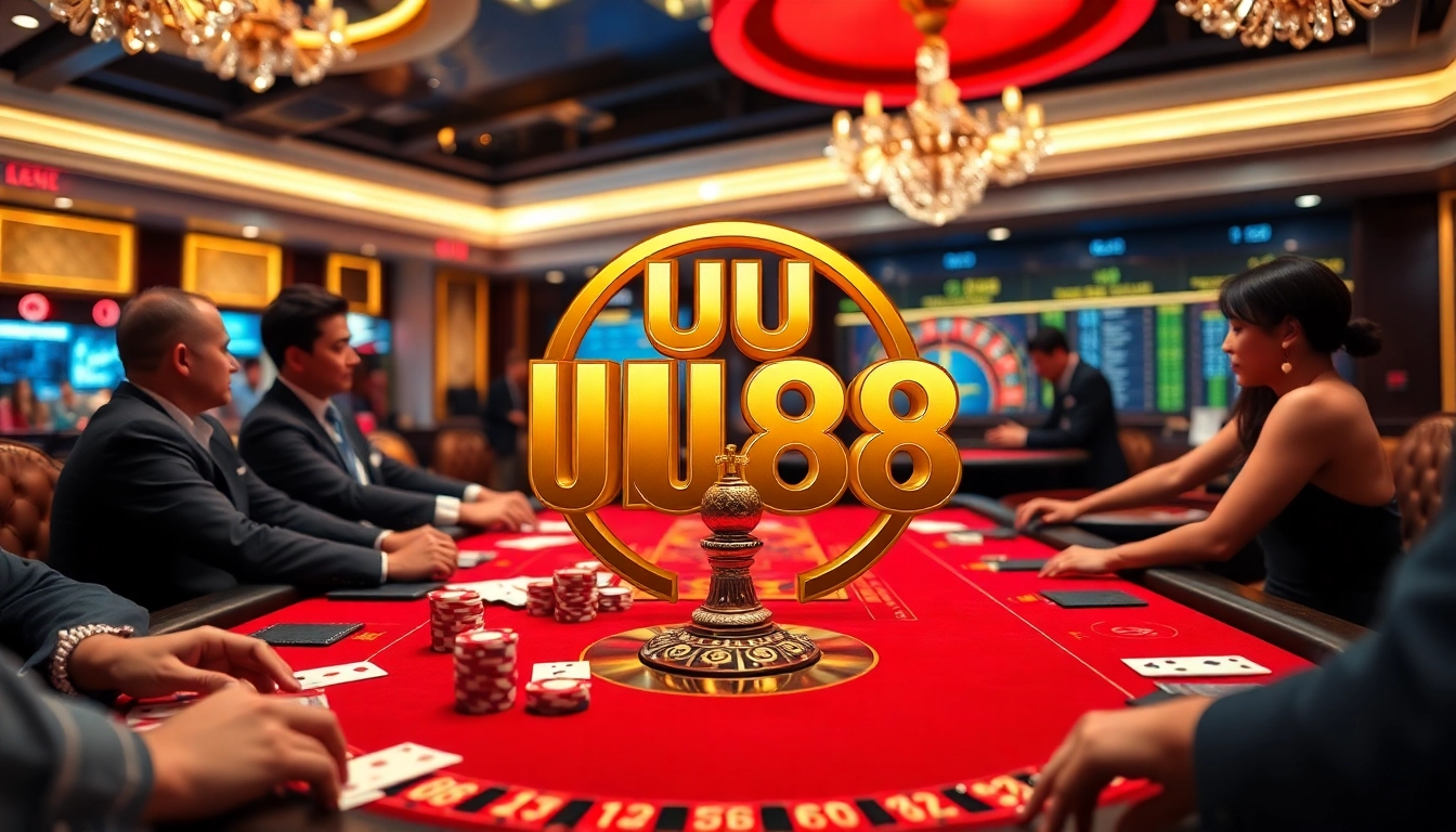 Experience thrilling action at UU 88's upscale casino tables with poker chips and roulette.