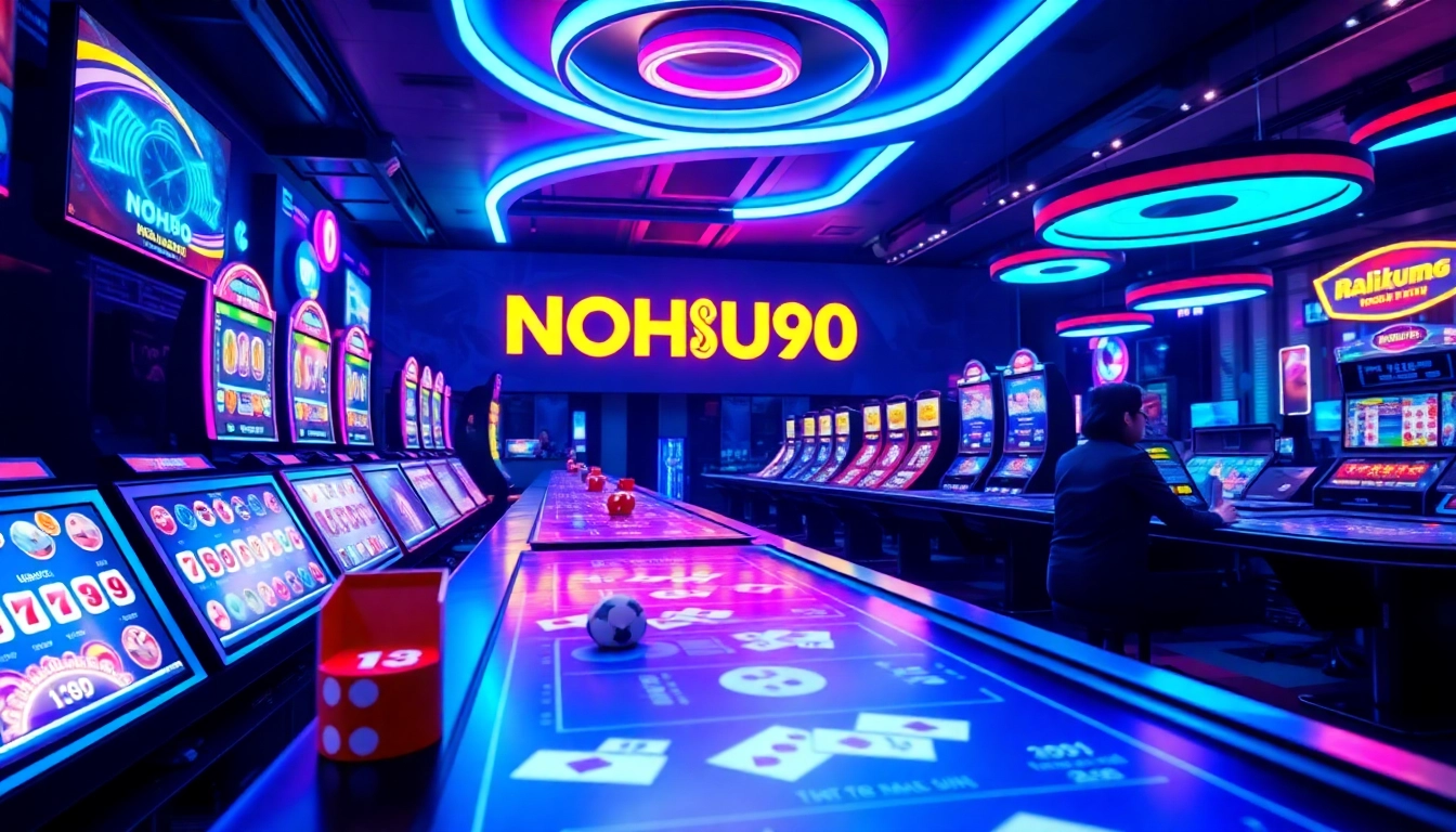 Experience thrilling online gaming at NOHU90 with a vibrant, engaging digital interface.