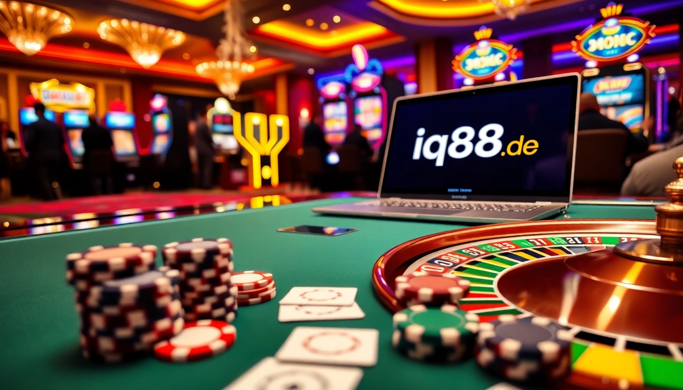 Experience the excitement of iq88 de at a high-stakes casino table with vibrant colors.
