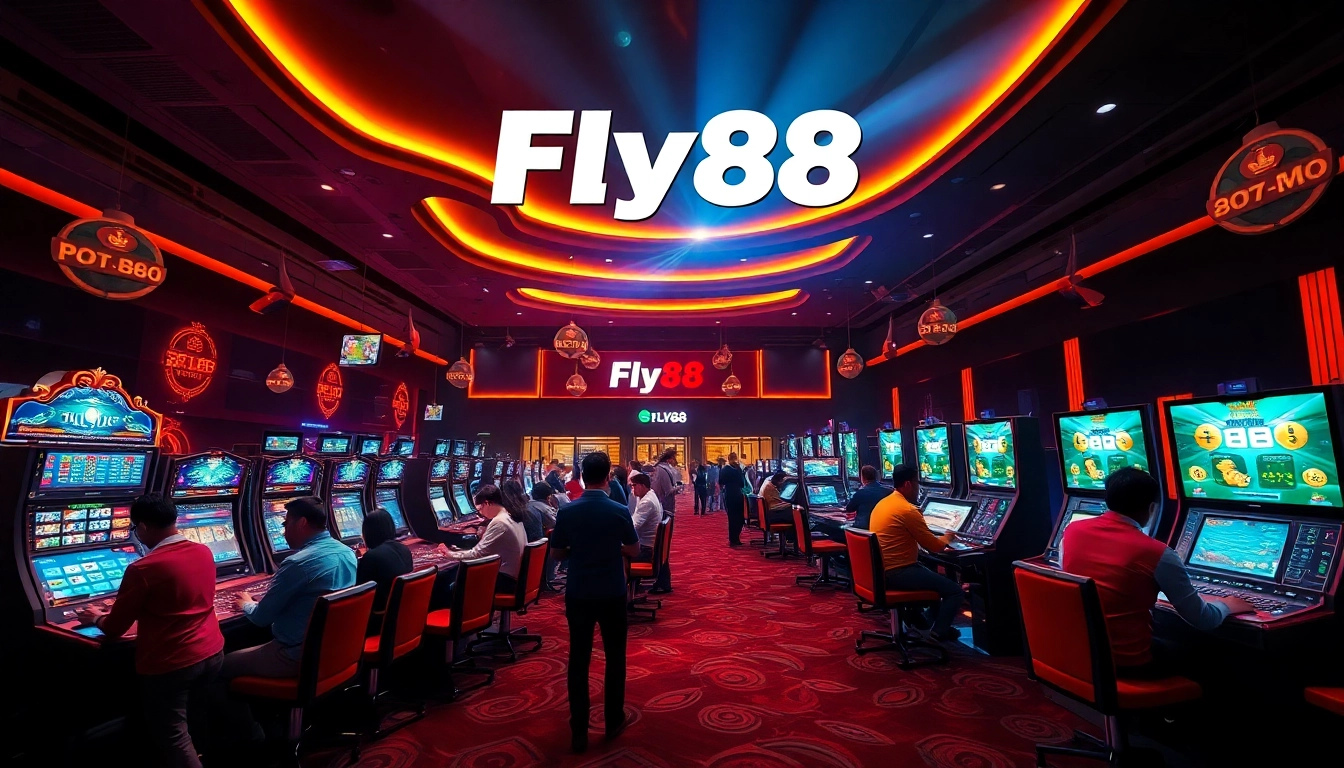 Exciting casino scene featuring players engaging with Fly88's innovative gaming platform.