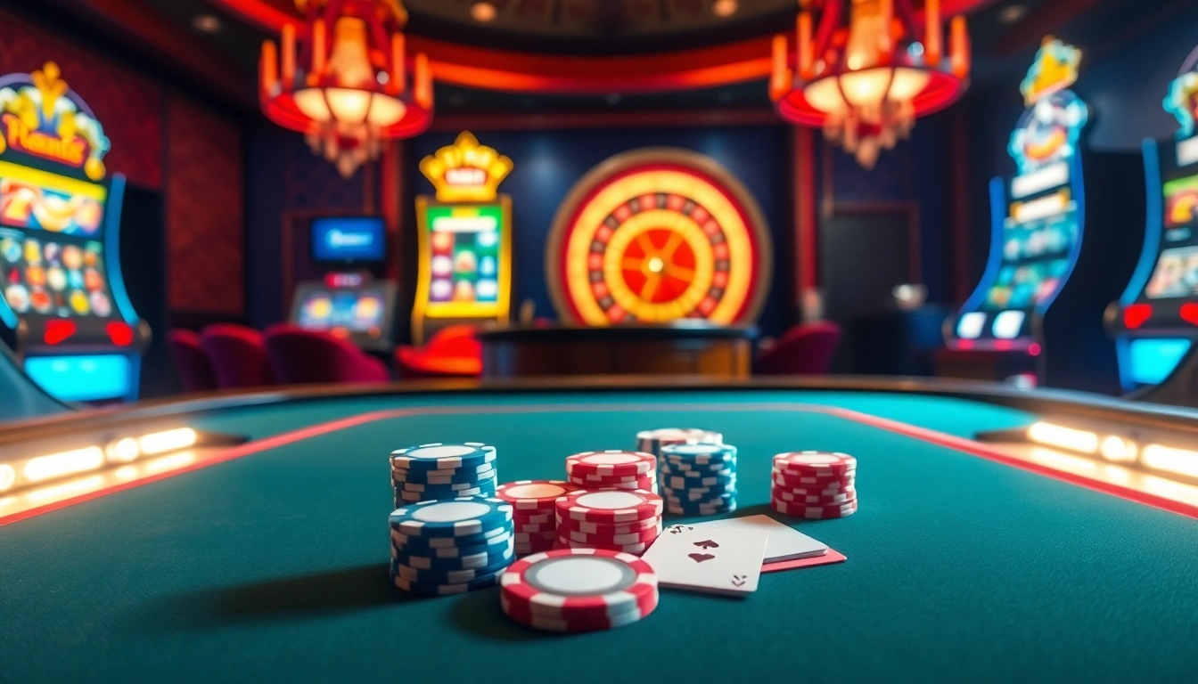 Experience the thrill of gambling at trang chủ 789p with an elegant poker table and vibrant gaming atmosphere.