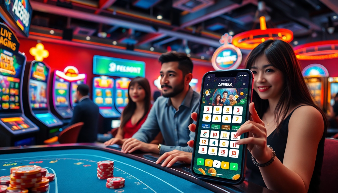 Engaging AE888 Cheap gaming environment with players enjoying mobile and live casino experiences.
