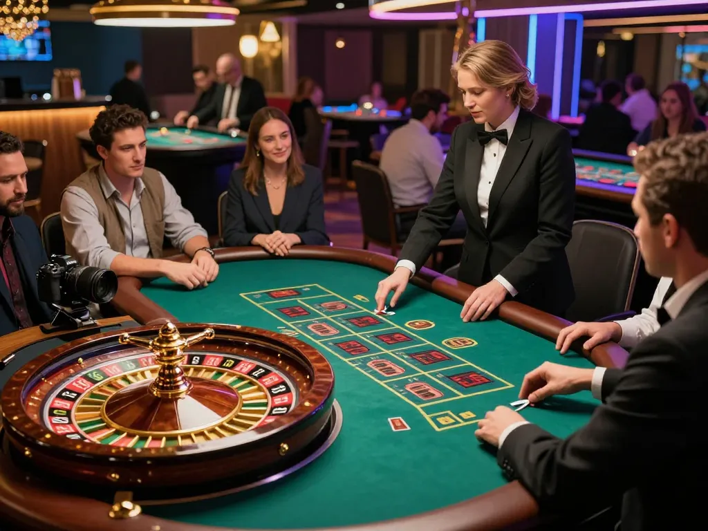 TR88 players enjoying exciting roulette gameplay at a lively live dealer casino table