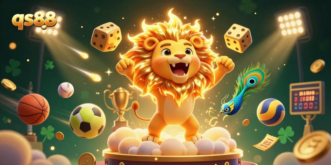 Experience thrilling gameplay with qs88's vibrant 3D scene featuring dynamic casino elements.