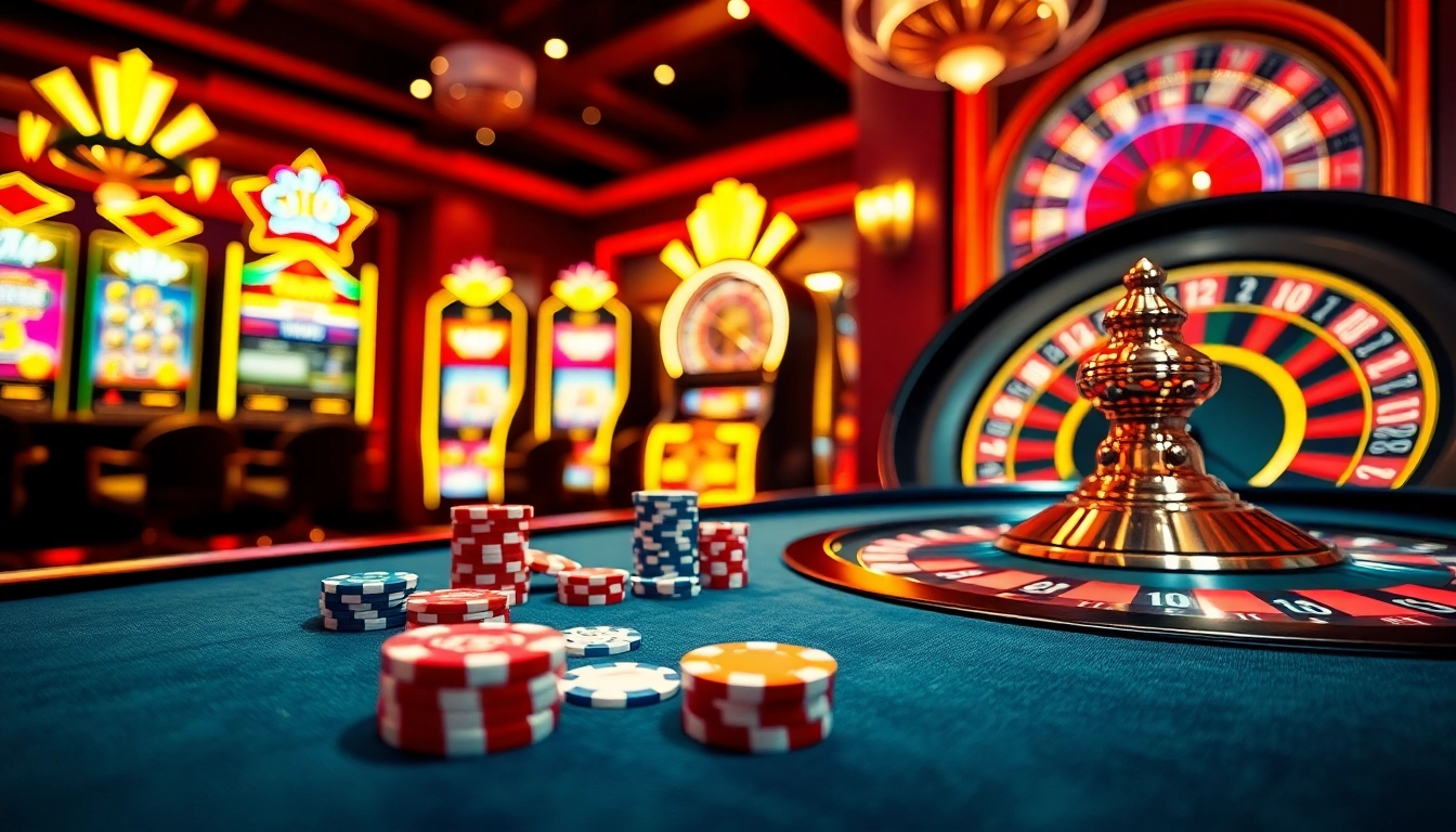 Experience the thrill of gaming at GO99 with vibrant slot machines and poker tables.
