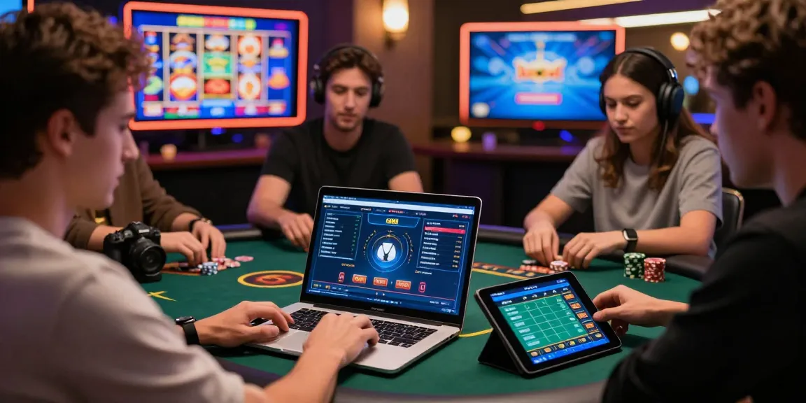 Dynamic gaming experience at Https://cm88z.com.co/ with friends enjoying various games on modern digital devices.