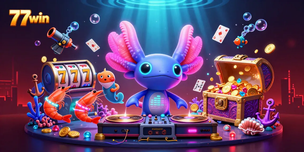 Experience the thrill at 77win with vibrant 3D casino elements and underwater arcade excitement.