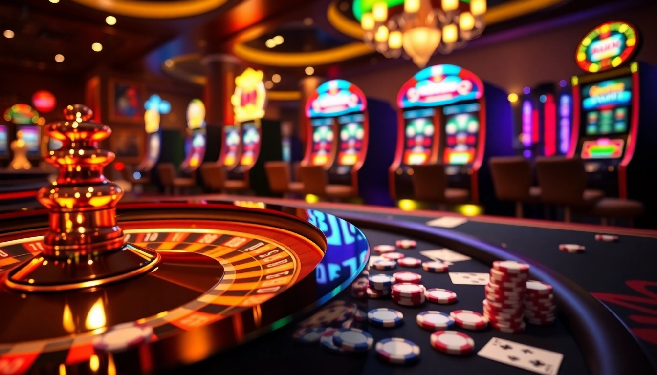Gamblers engaging with thrilling games at 88VV casino, showcasing excitement and winnings.