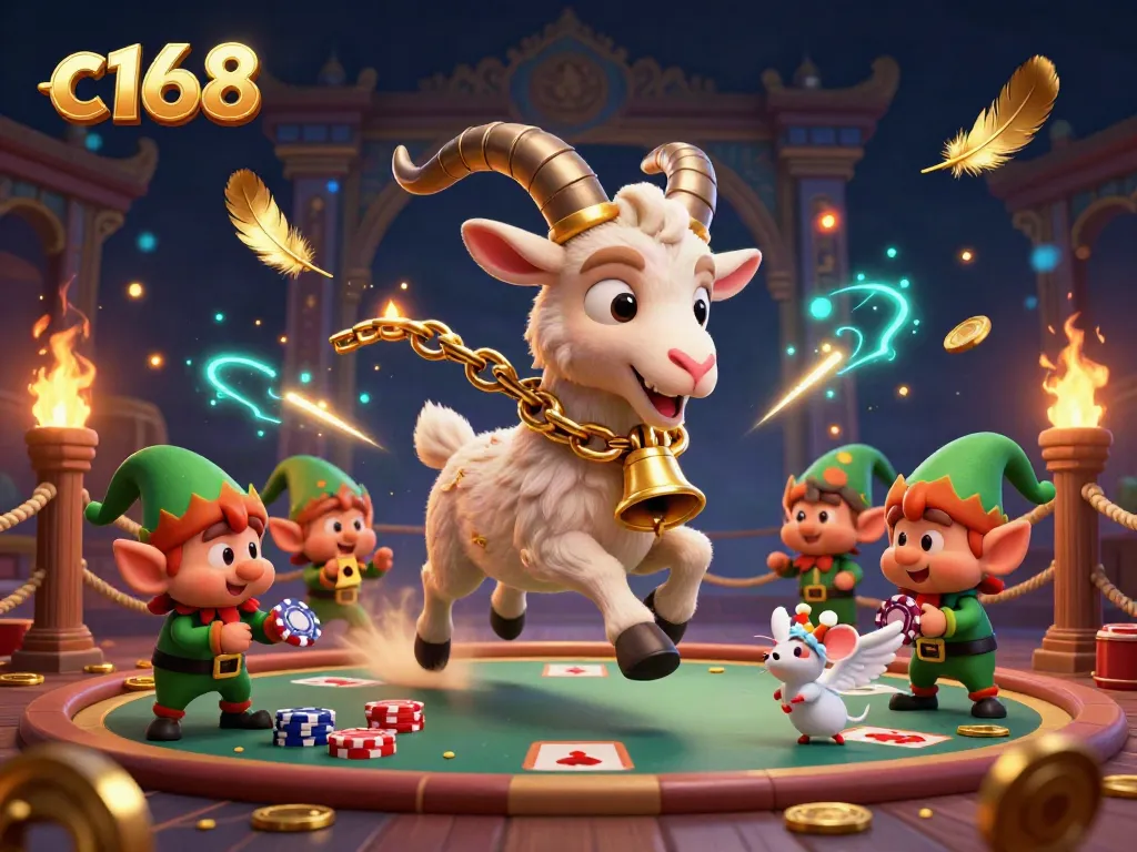 Experience thrilling adventures in the c168 casino with playful Krampus, angel mouse, and mischievous gremlins.
