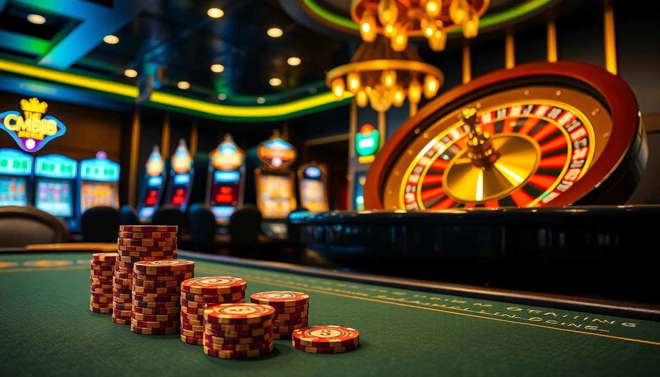 Experience the thrill of gambling with CM88b chips at an elegant casino poker table.